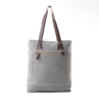 Myra Bag Handwoven Cotton & Leather Checkered Tote Bag