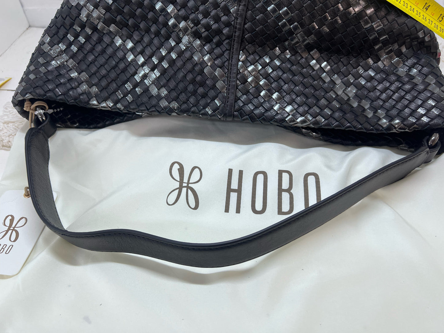 NWT Hobo Harley Hobo Bag in Black & Metallic Woven Leather
