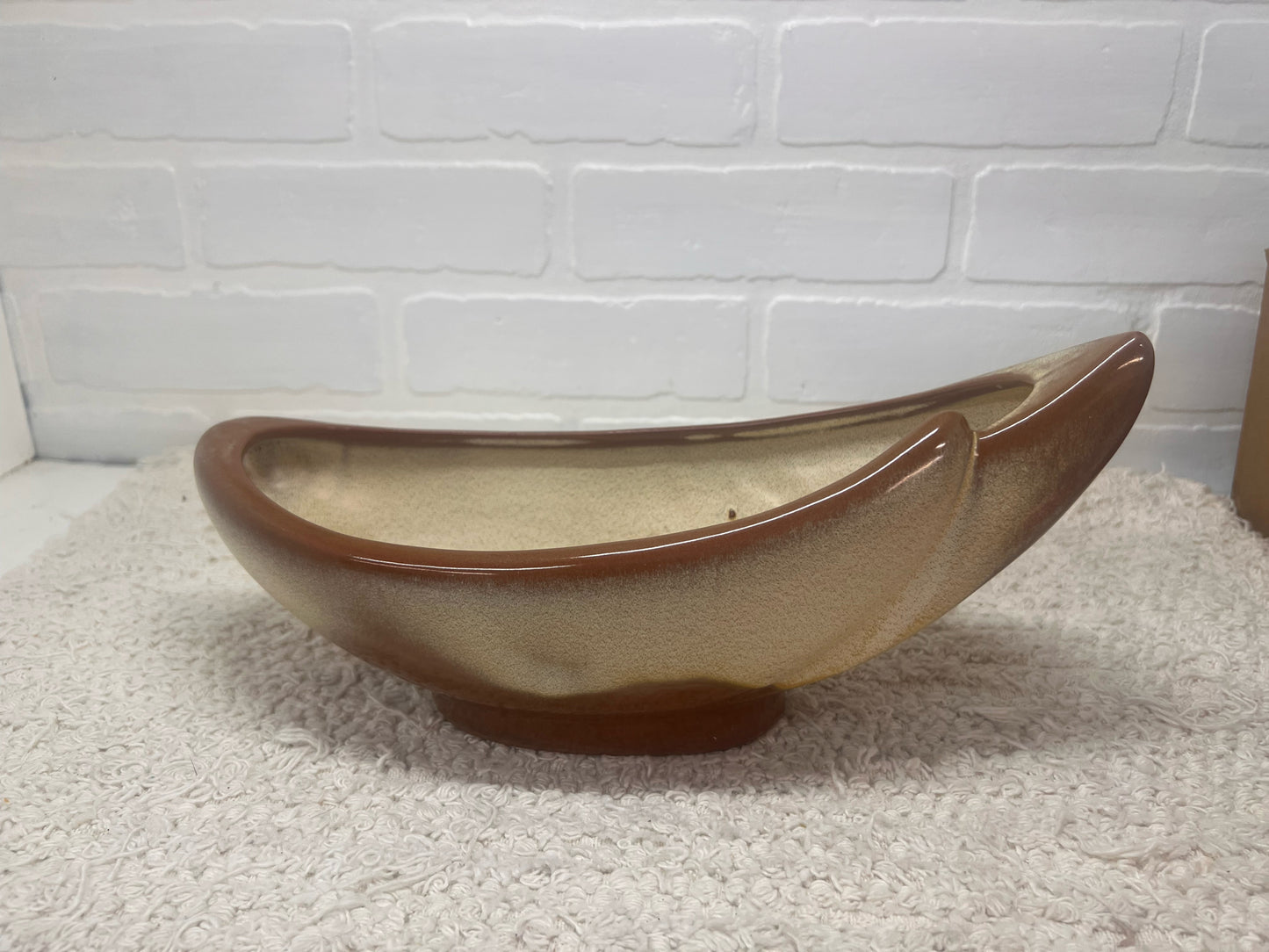 Frankoma Pottery Crescent Shaped Console Bowl