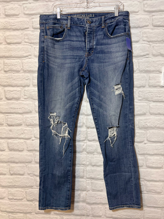 American Eagle Distressed Straight Leg Jeans - Long