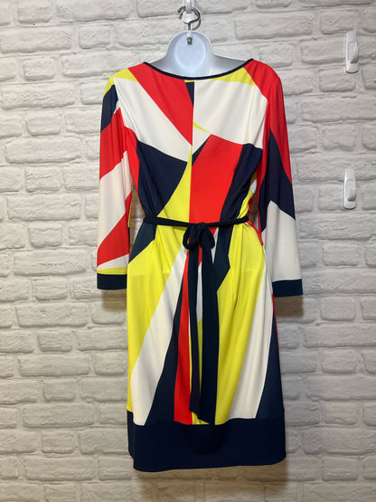 Size 6 Boston Proper  NWT colorblock faux wrap dress
