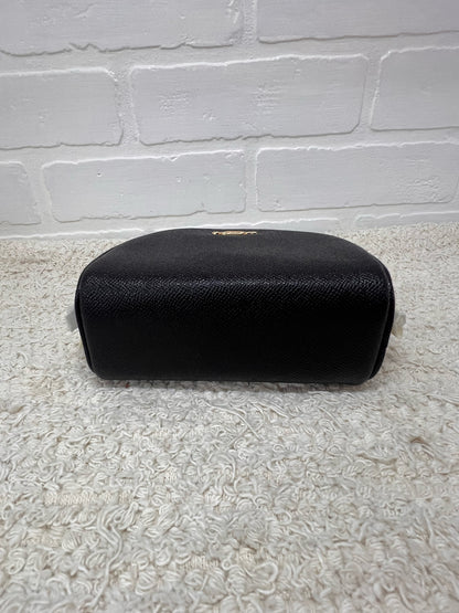 Coach Black Pebbled Leather Domed Top Cosmetic Case NWOT