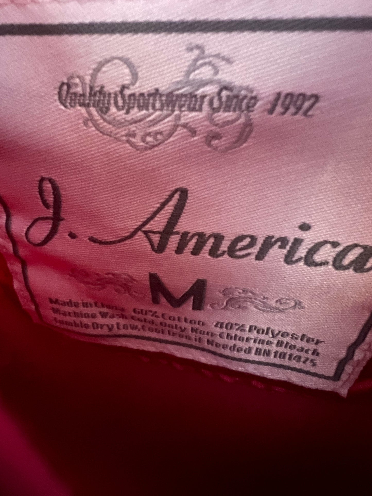 Size M J. America Pink Golden Gopher Hoodie