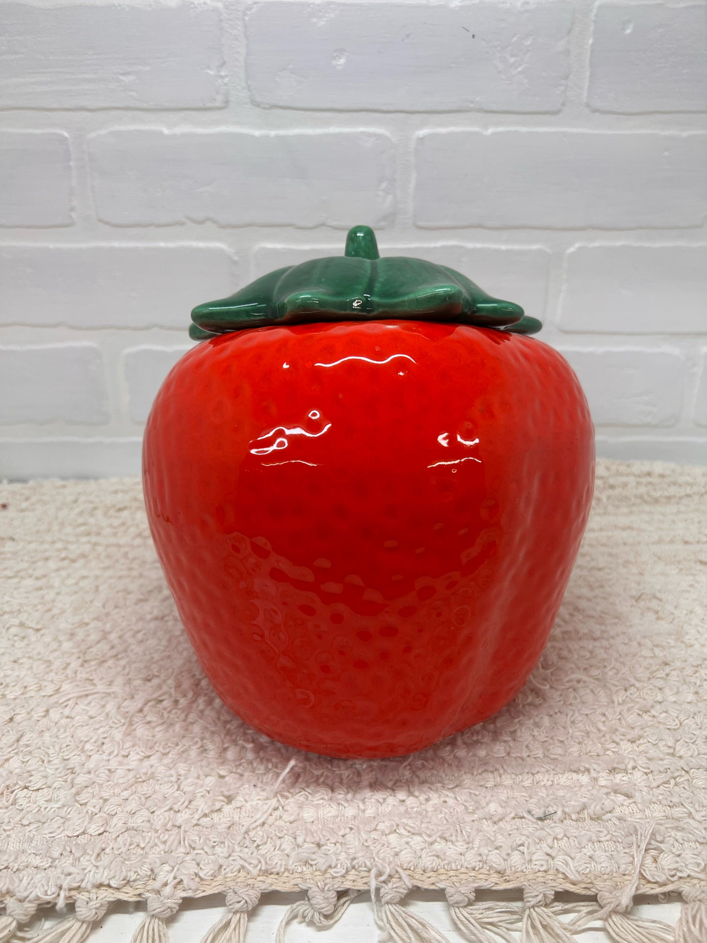 Marcia of California Red Strawberry Ceramiuc Cookie Jar