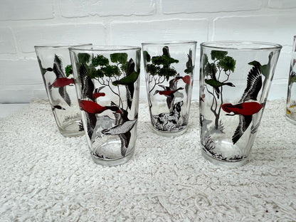 Hazel Atlas hunting/pheasant/dog glass set