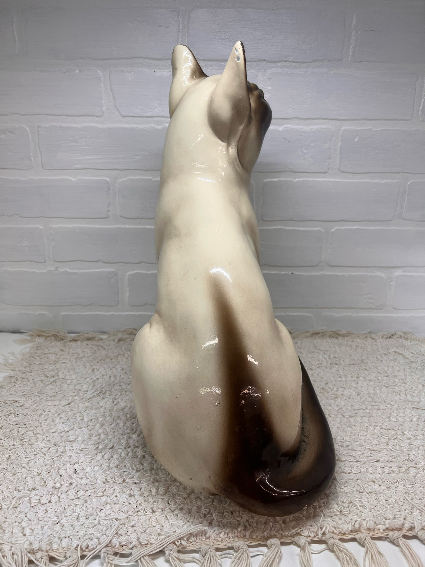 Marwal Ceramics 15/5" Siamese Cat Blue Eyes Mid-Century