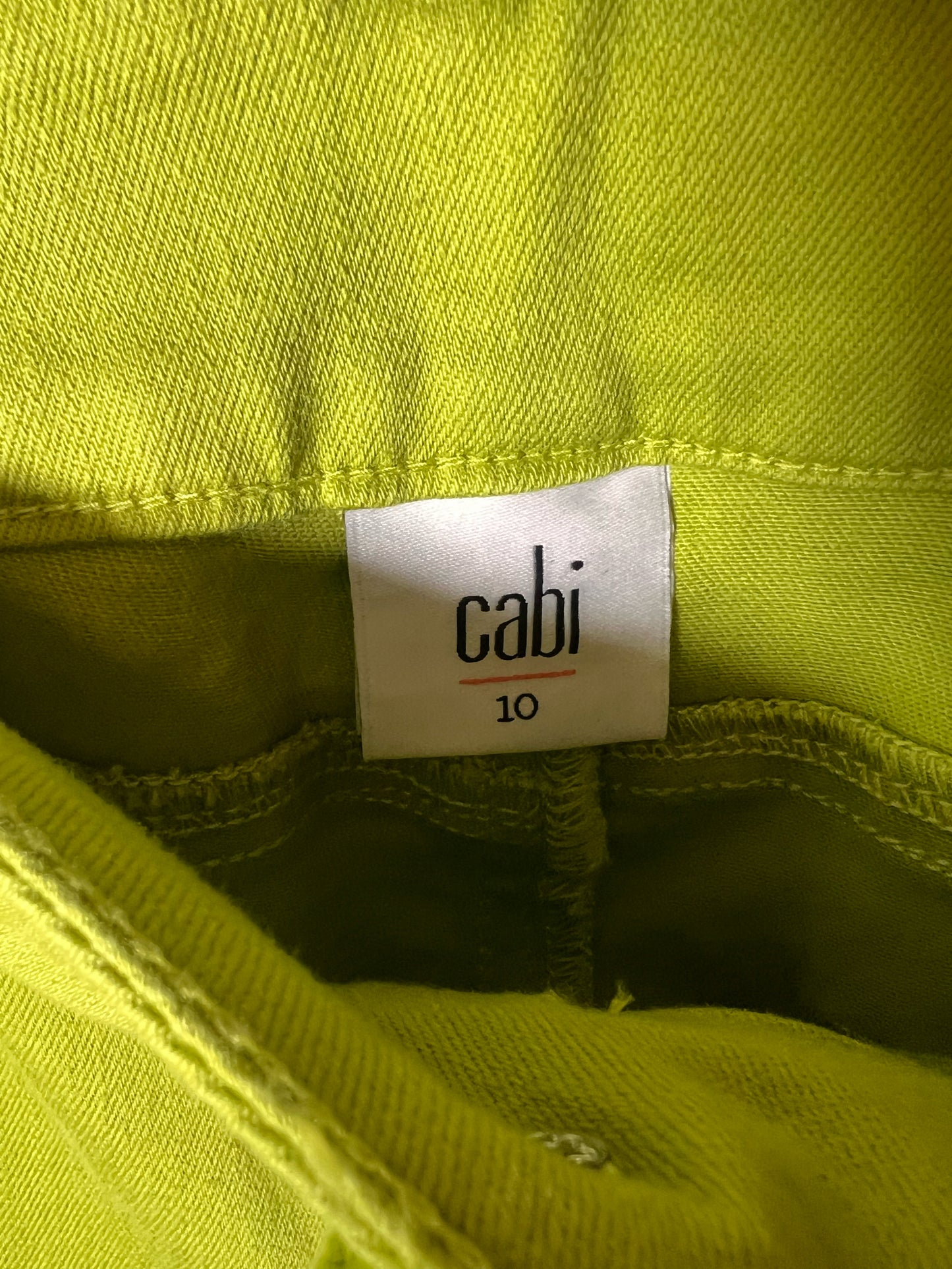 CAbi Size 10 Bright Green Jeans