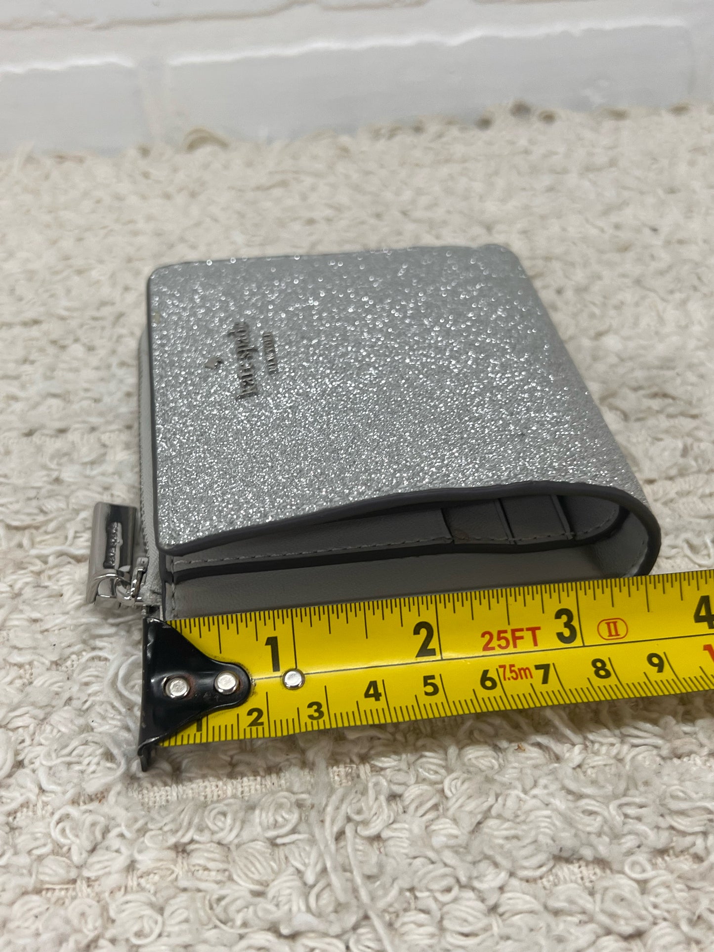 Kate Spade Silver Glitter Leather Coin Purse/Wallet