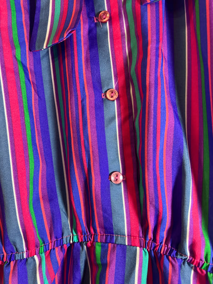 Vintage Striped Shirtwaist Style Dress Circa 1970's