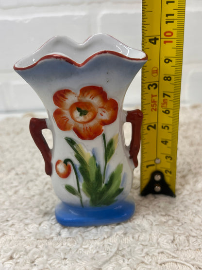 Vintage Occupied Japan 4" Tall Bud Vase w/ Floral Design