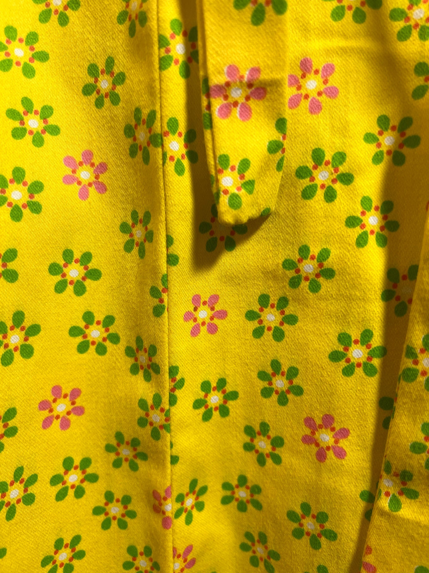 Vintage Bright Yellow Flower Power Mod 60s/70s Dress