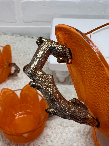 Antique 1906 Westmoreland Orange Peel Punch Cup Set (6)