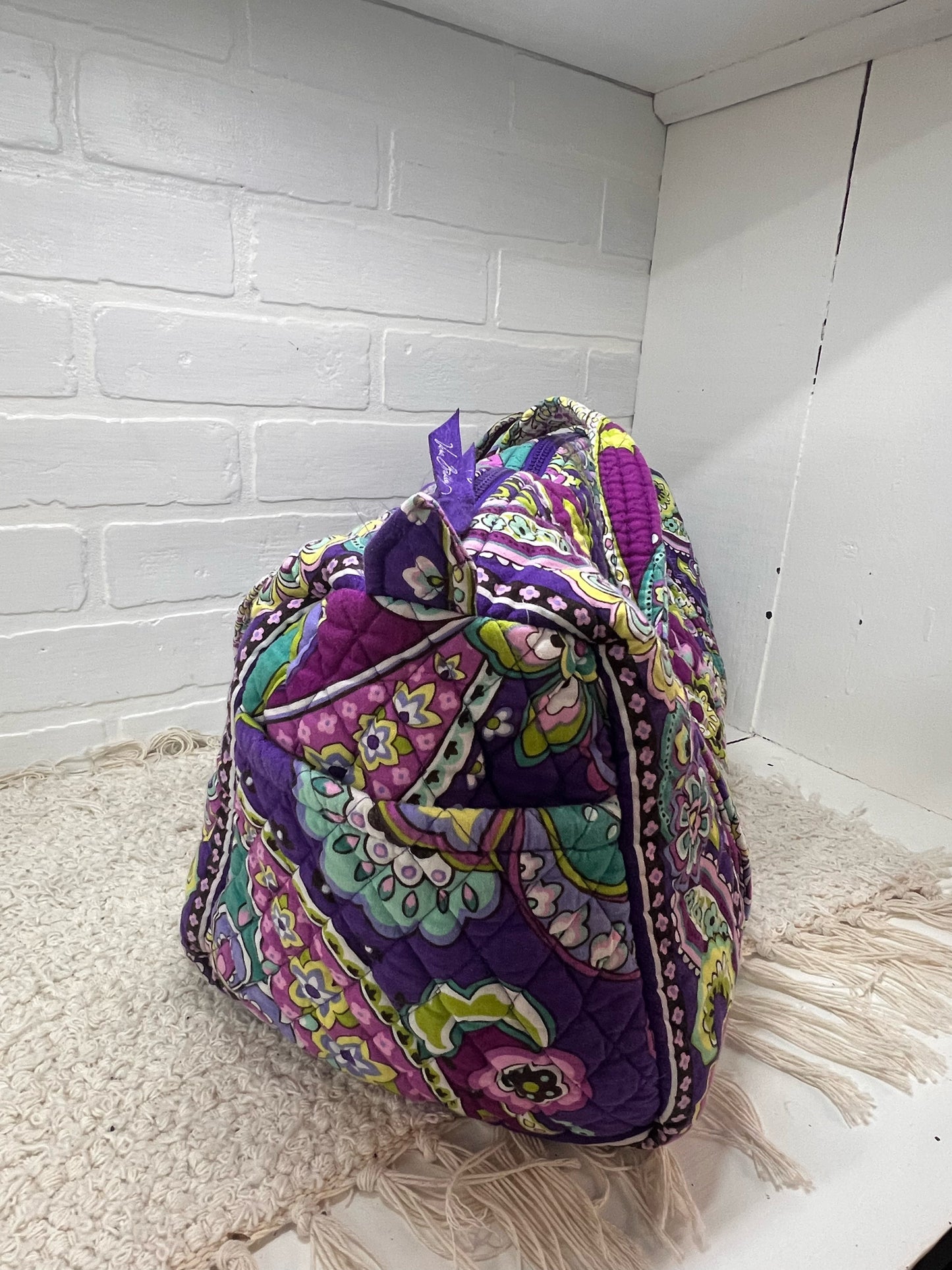 Vera Bradley Heather Purple Paisley Quilted Duffle