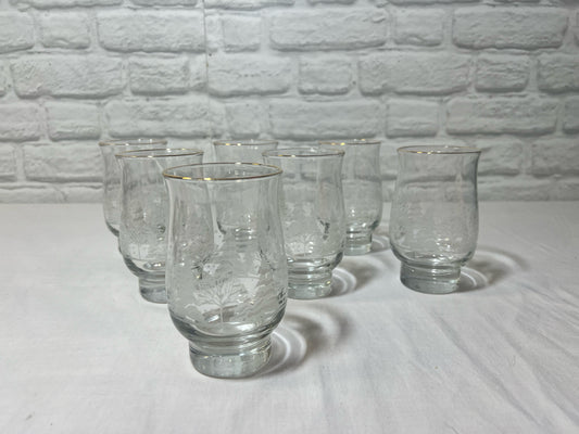 Libbey Glass frosty winter scene glass set (7)