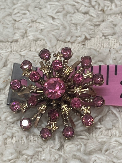 Vintage pink rhinestone pin