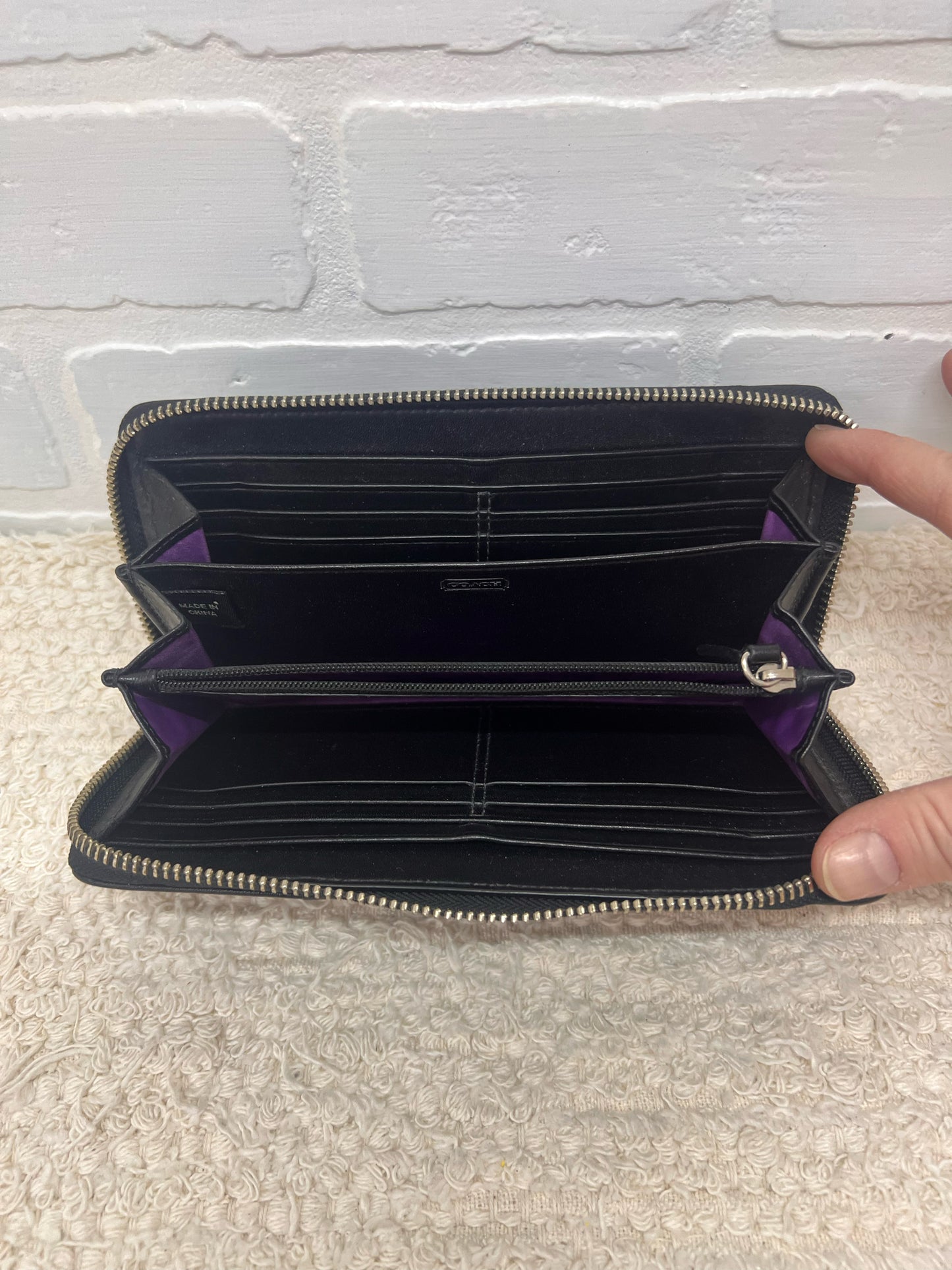 Coach Accordian Wallet w/ Pleated Front Detail