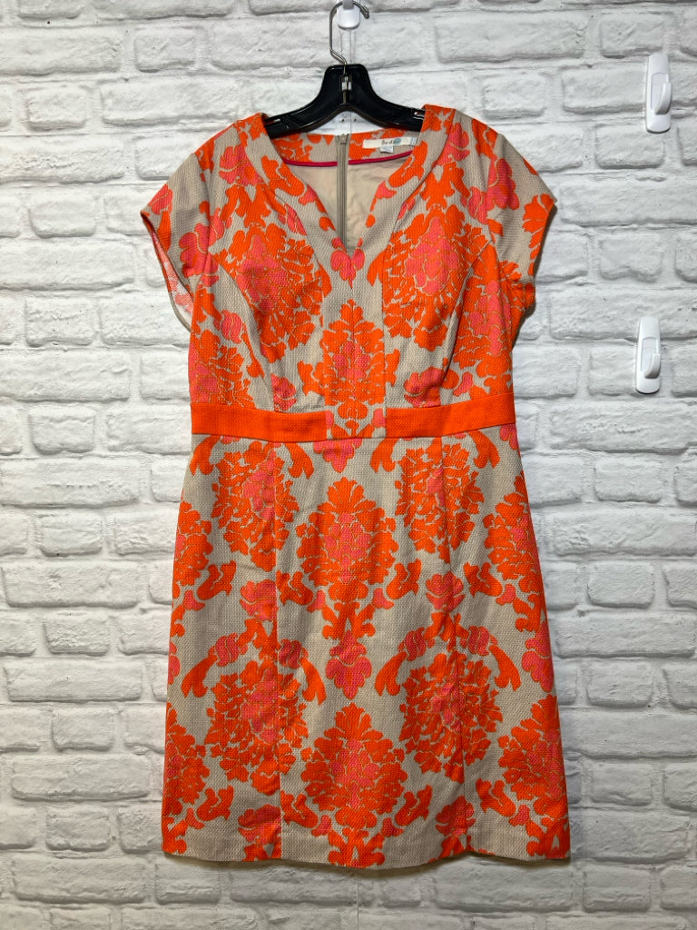 Size 12 Boden orange floral cotton dress