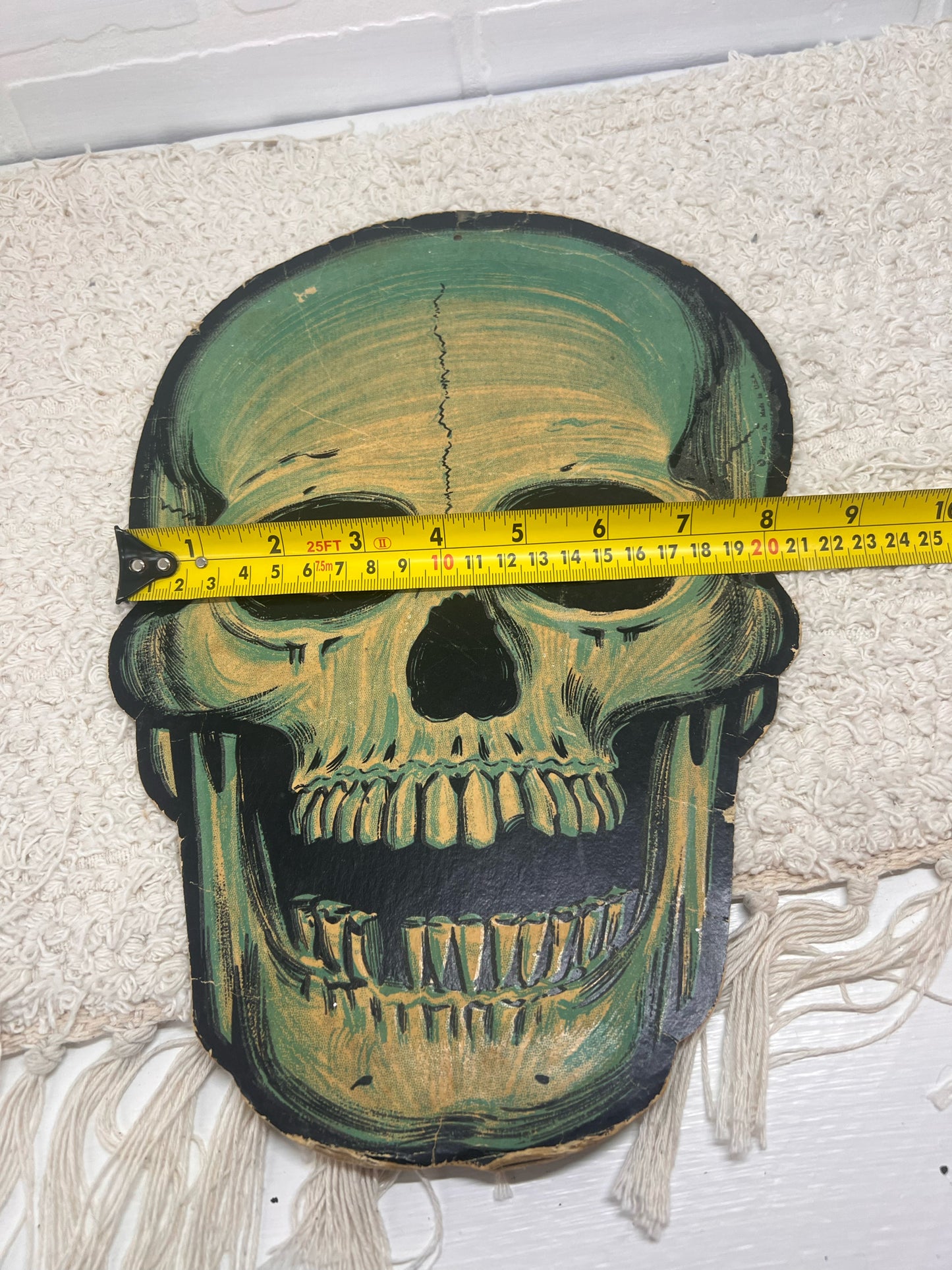 Vintage Beistle Halloween Glow in the Dark Skull