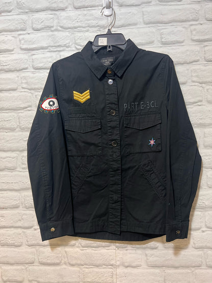 Size M LoveTree Black Cotton Military Style Jacket