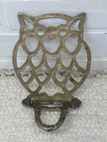 Vintage Brass Owl Folding Book End