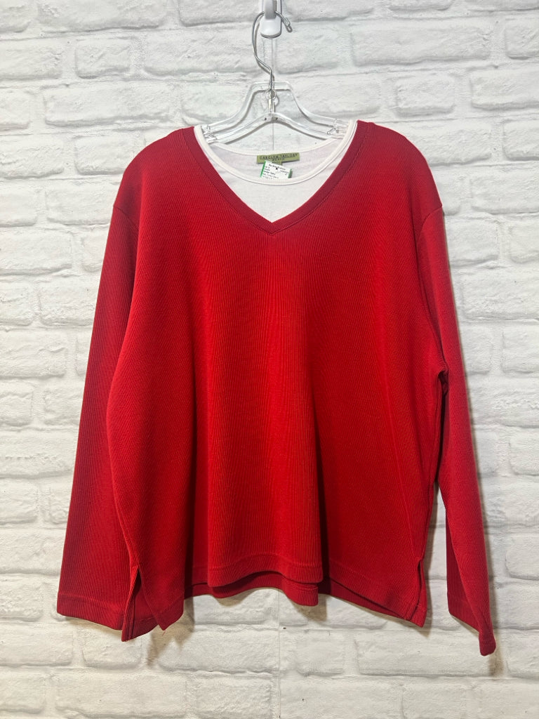 Size 1X Carolyn Taylor red sweater