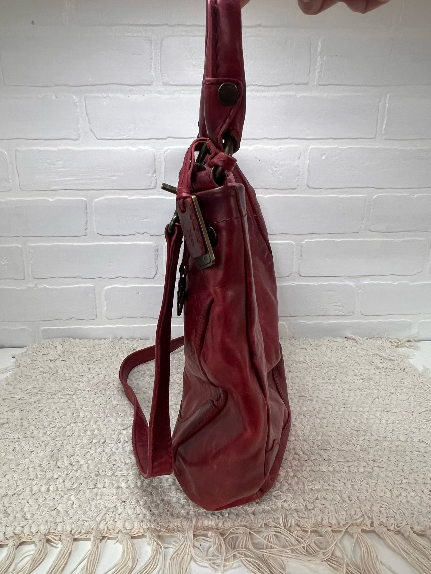 Frye Melissa Hobo Bag in Red Leather