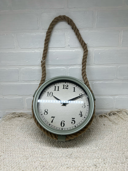 Sage green wall clock