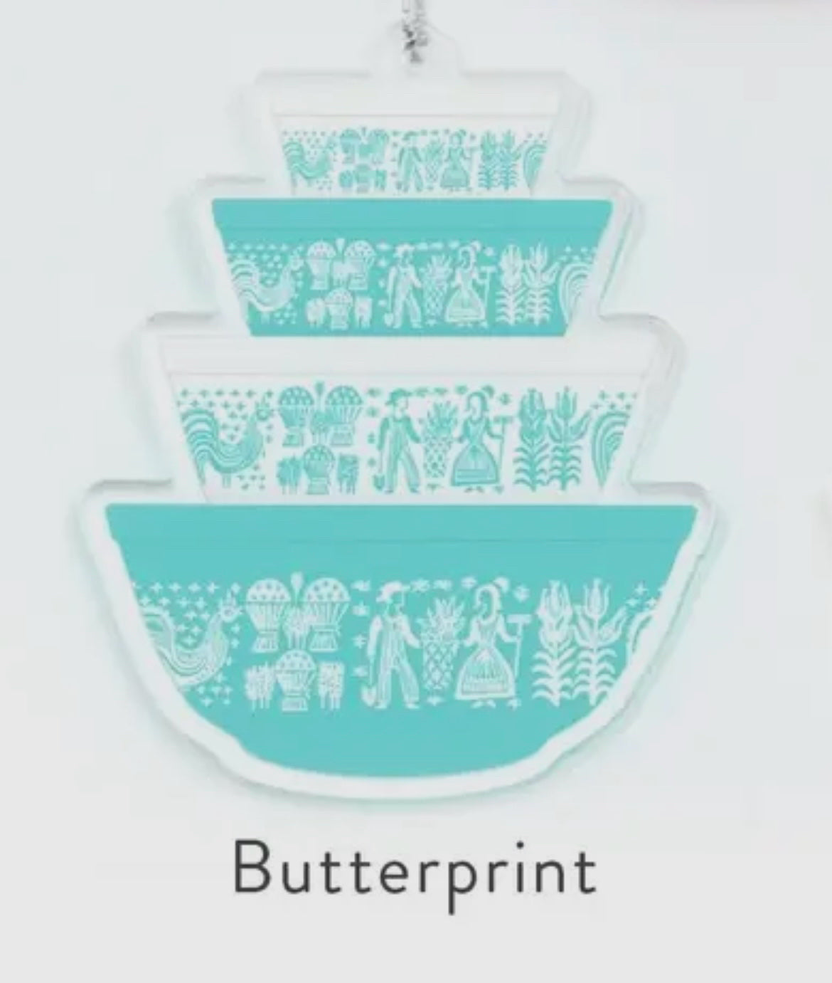 Double Sided Pyrex-Inspired Acrylic Holiday Ornament