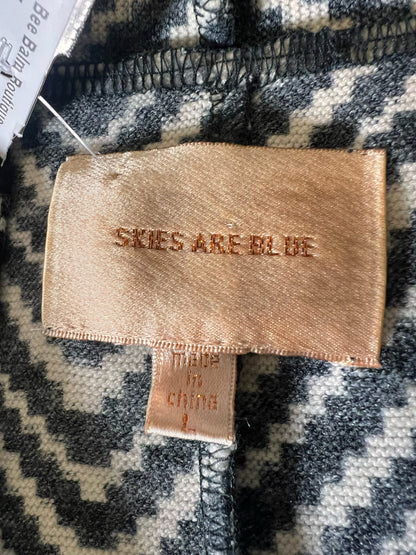 Size L Skies Are Blue Flyaway Front Chevron Print Cardigan
