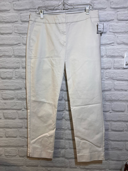 Boden Size 12 White Cropped Cotton Pants