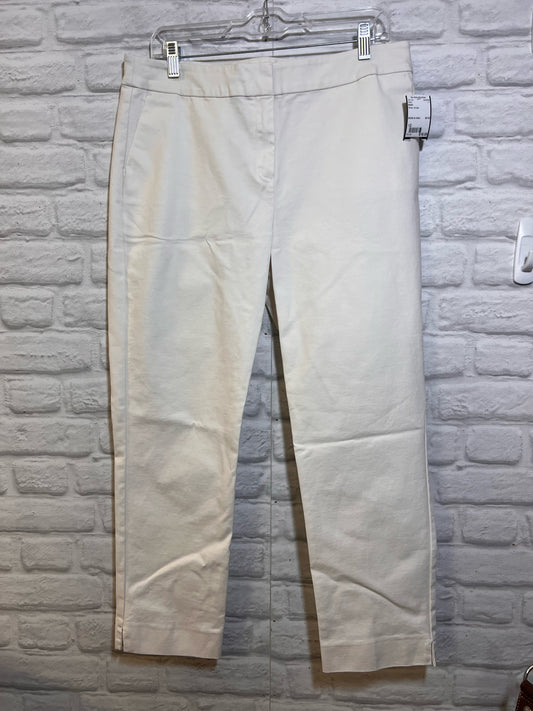 Boden Size 12 White Cropped Cotton Pants