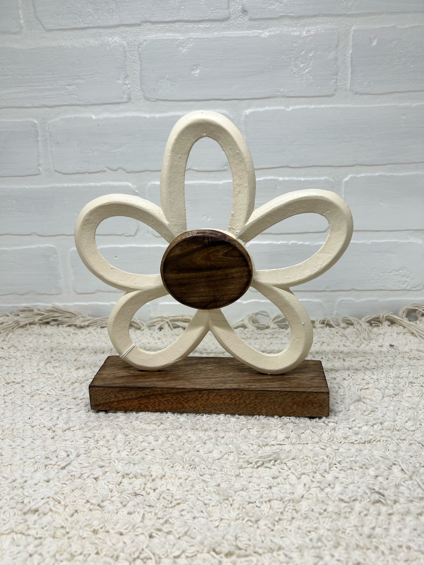 Wood and metal flower