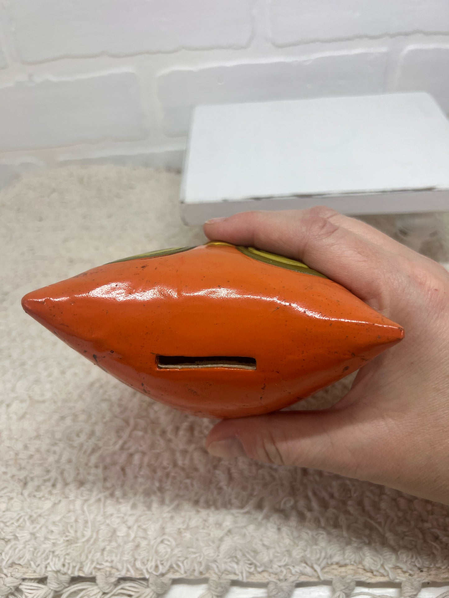 Fitz & Floyd MCM Orange Owl Bank