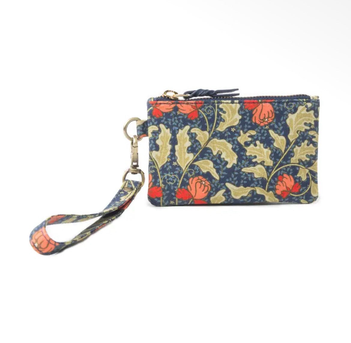 Myra Bag Red Blossoms Coin Purse in Blue