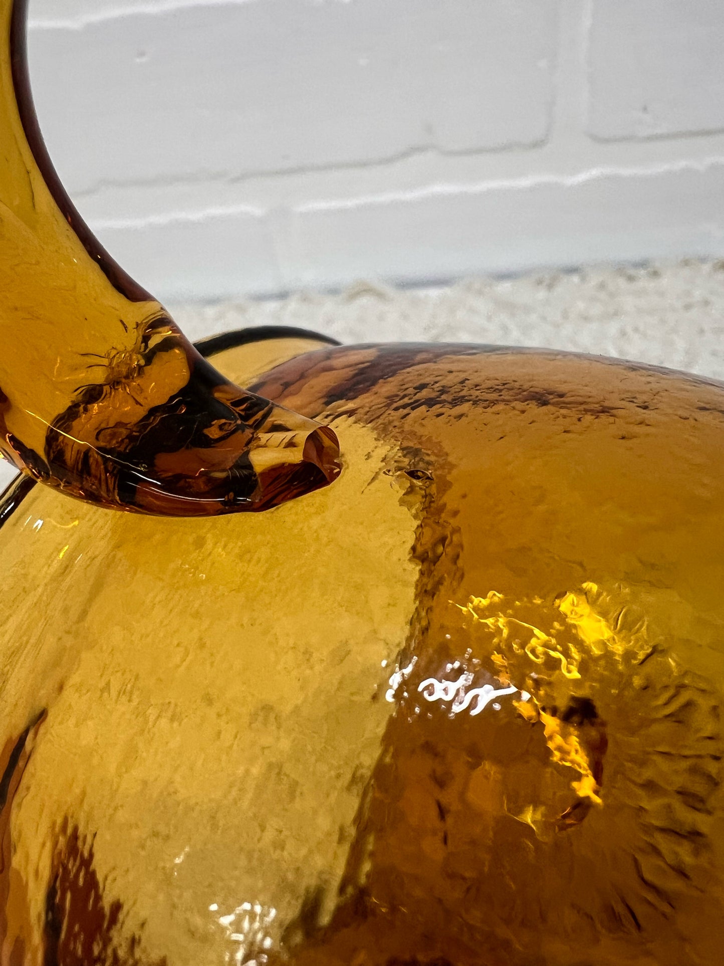 Kanawha MCM Amber Glass Owl Pitcher