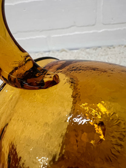 Kanawha MCM Amber Glass Owl Pitcher