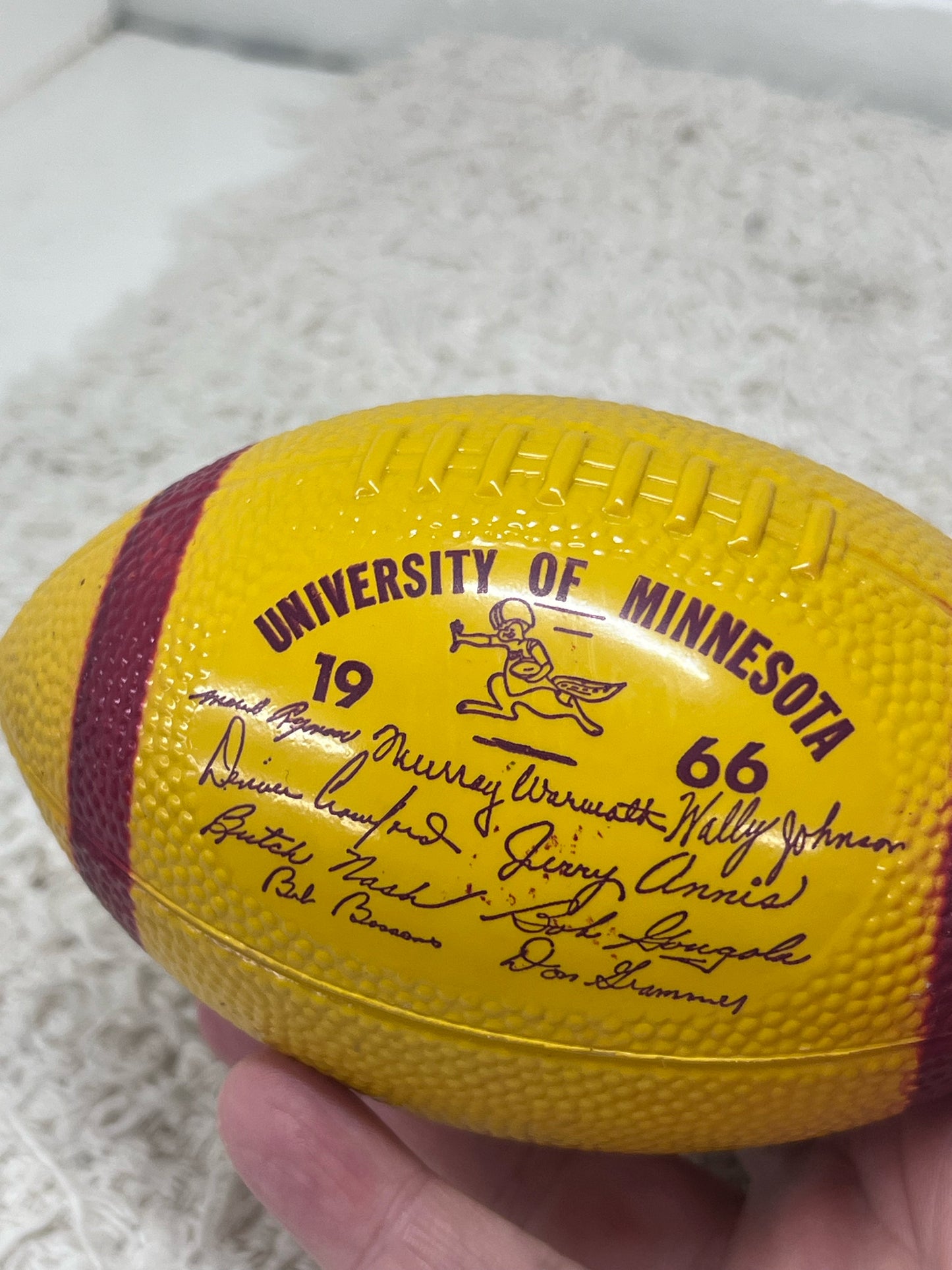 Vintage 1966 U 0f M plastic football