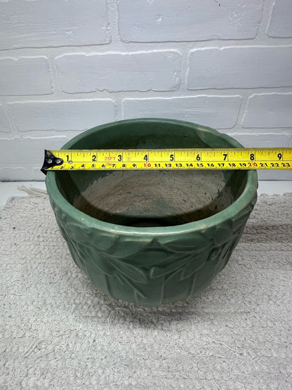 McCoy Green Glazed Jardiniere Circa 1930's 7" Tall