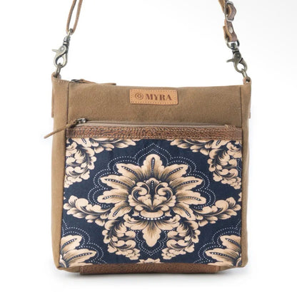 Myra Bag Crestbloom Vintage Inspired Crossbody in Navy Print Floral