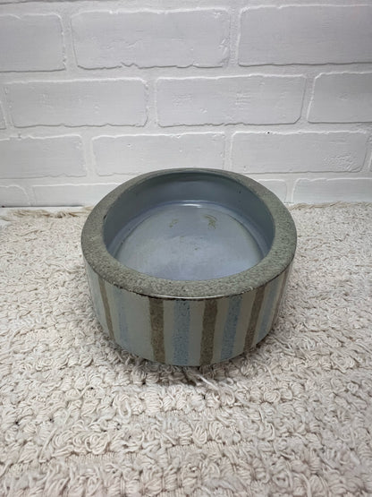Red Wing Pottery Monarch Line Oval Shallow Planter Blue/Gray Stripe