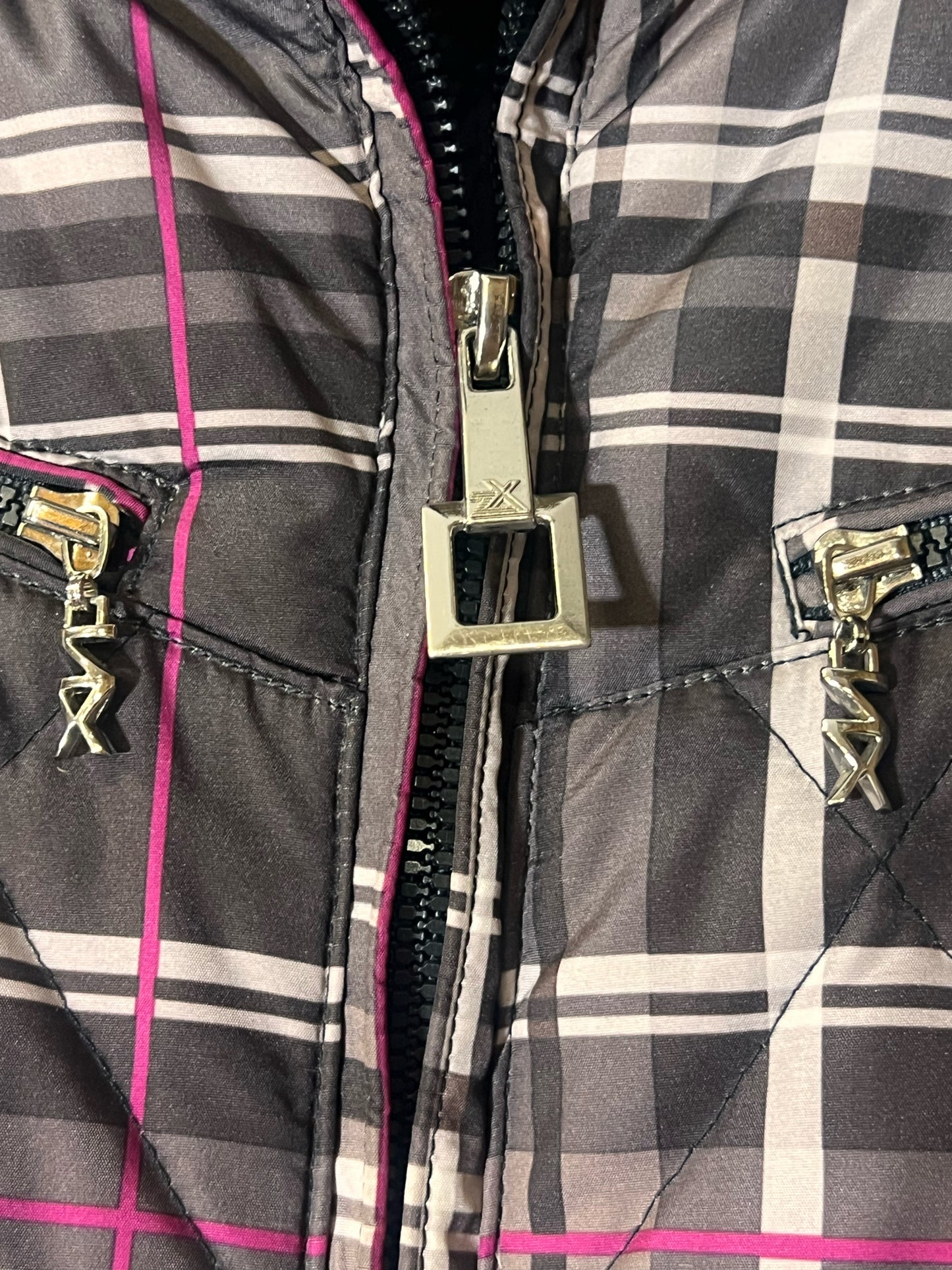 Size XL Zero Xposur PLaid Pink/Gray Down Filled Coat