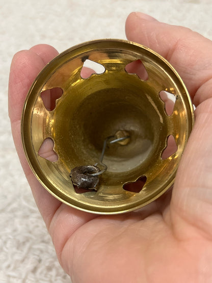 Brass Bell w/ Heart Cutouts