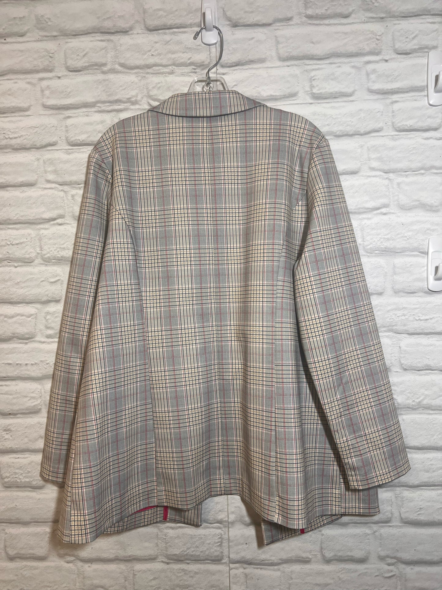 Size XL Liverpool Open Front Plaid Blazer