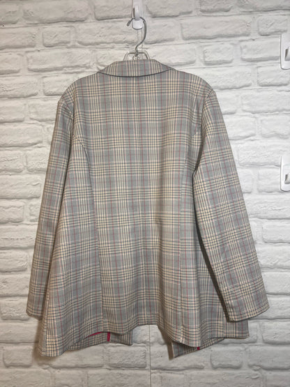 Size XL Liverpool Open Front Plaid Blazer