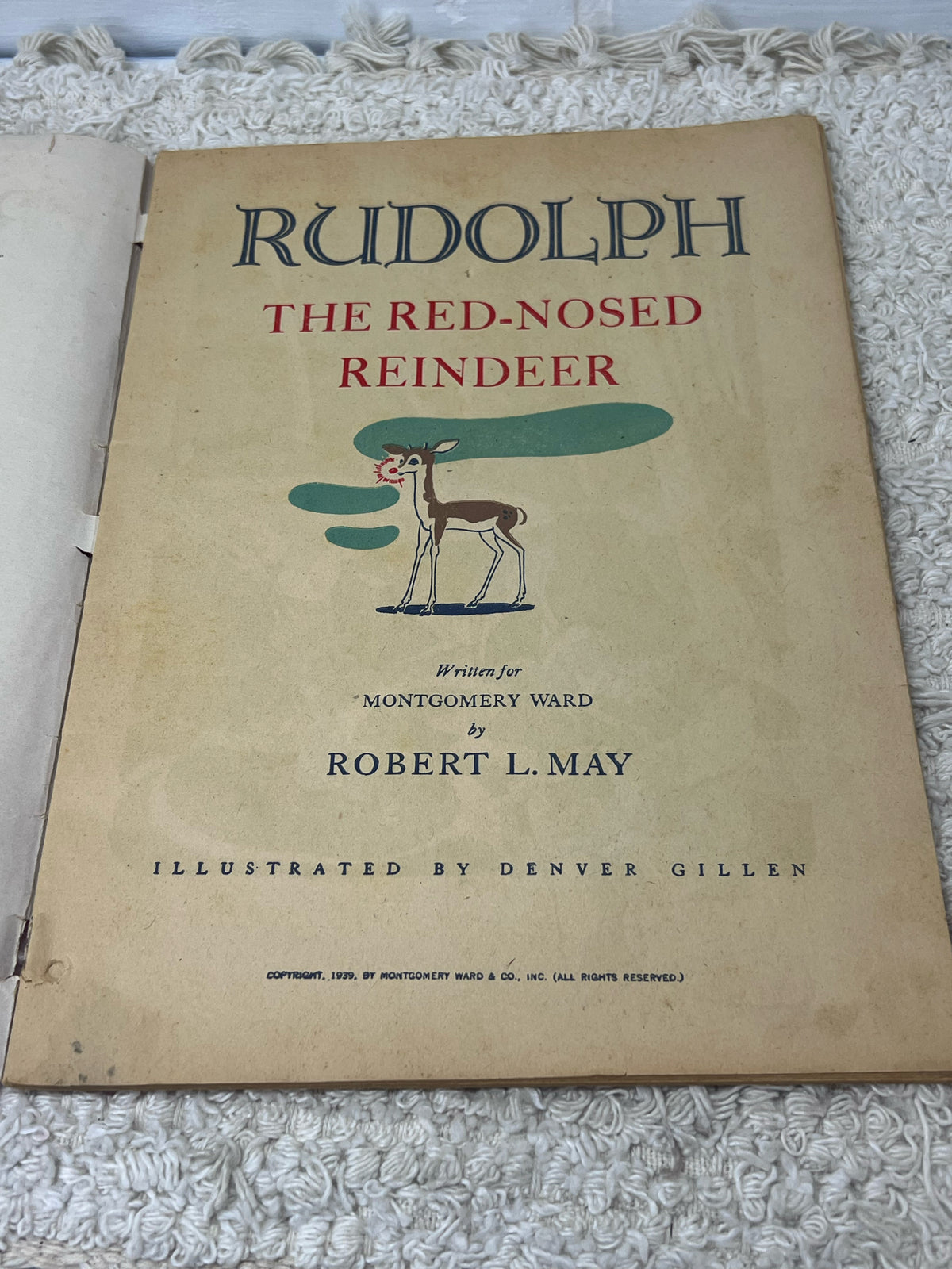 Montgomery Ward 1939 Rudoph The Red-Nosed Reindeer Christmas Book