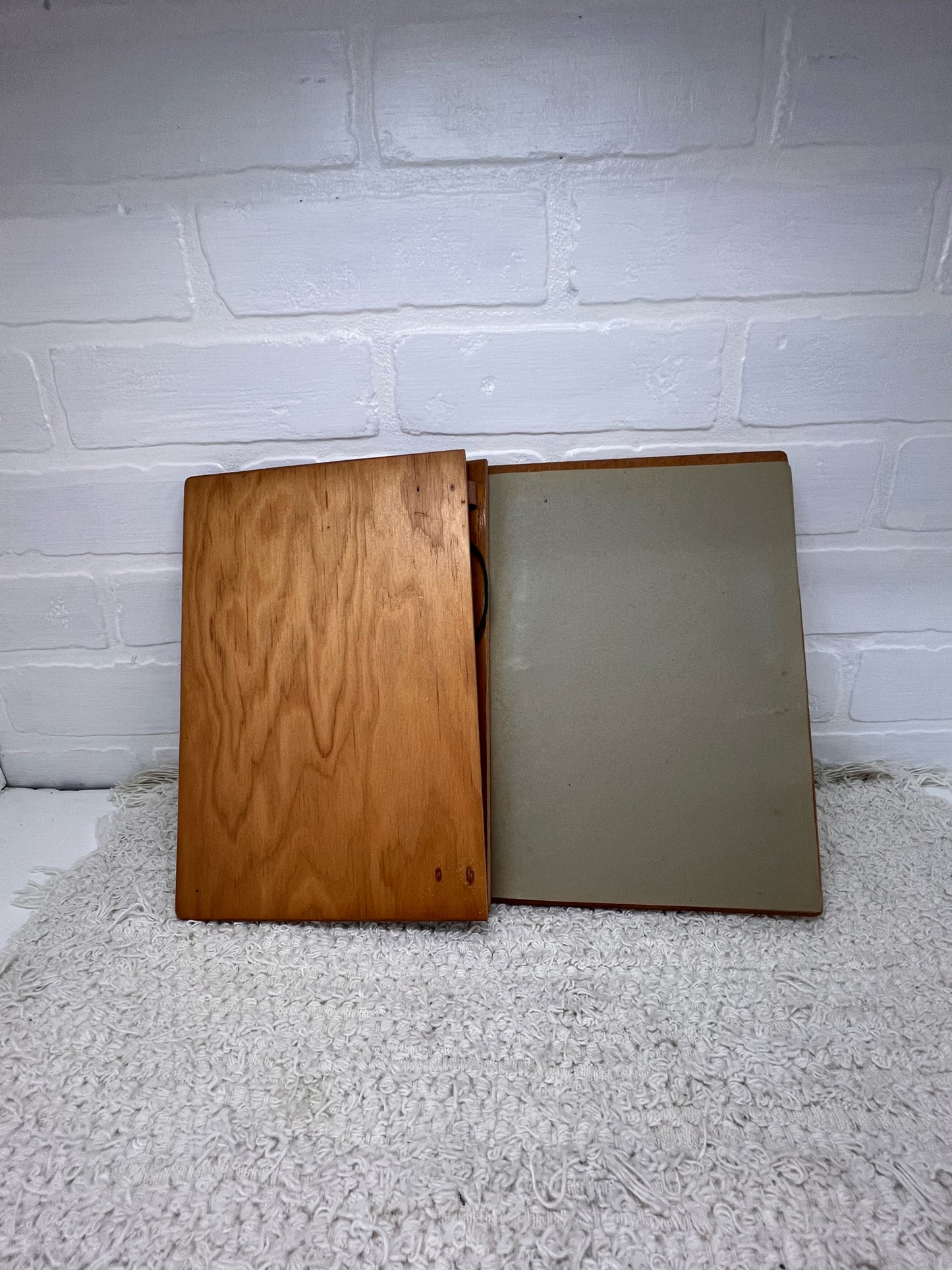 Vintage wood covered scrap book