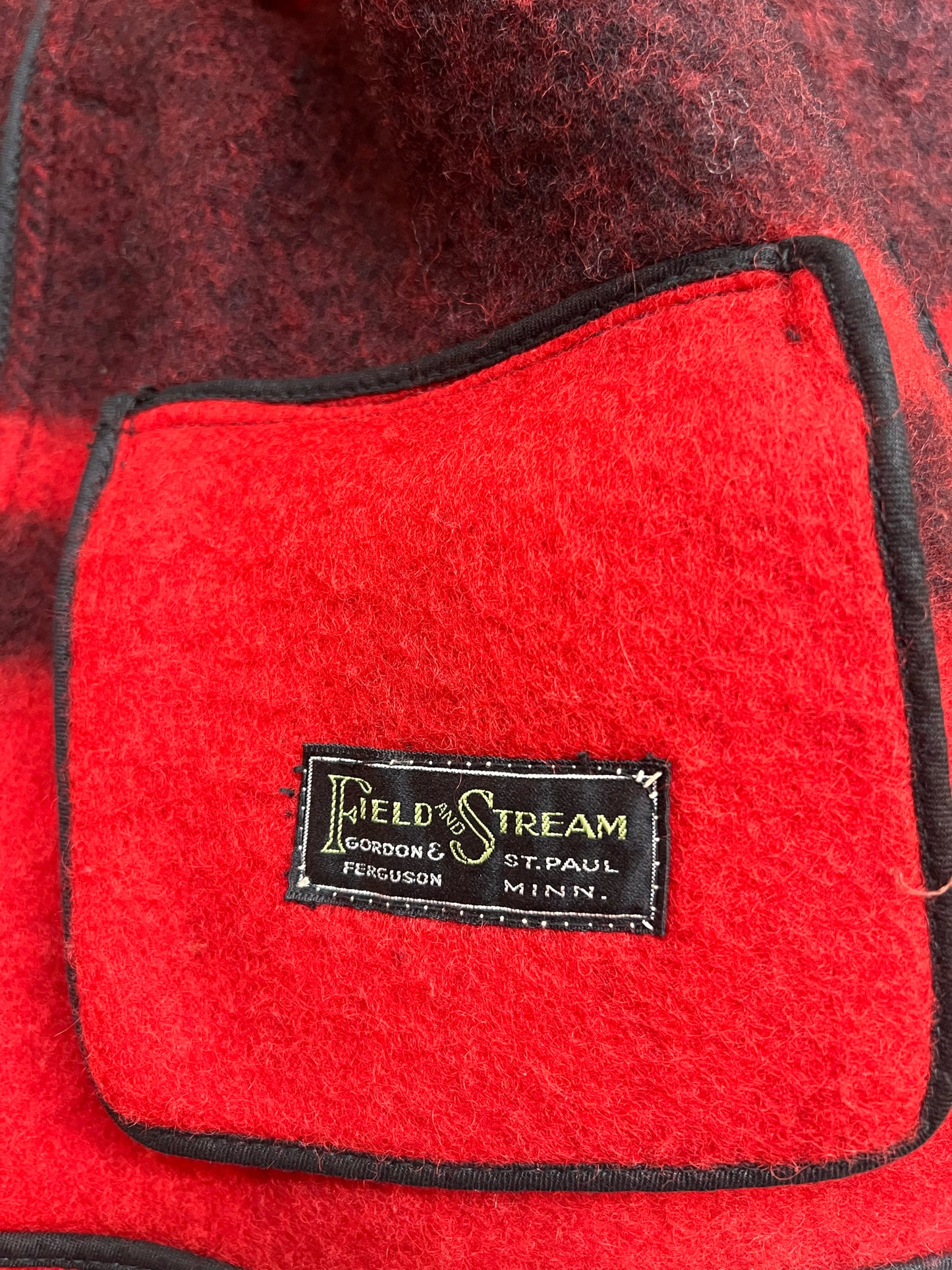 Field & Stream Red & Black Vintage Wool Coat