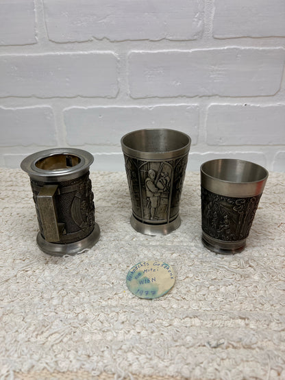 Austrian Pewter Glass Set - Vintage 1970s
