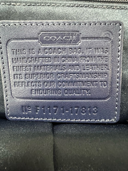 Coach Chelsea Boucle Mersin Purse Shoulder Tote in Navy Blue Tweed