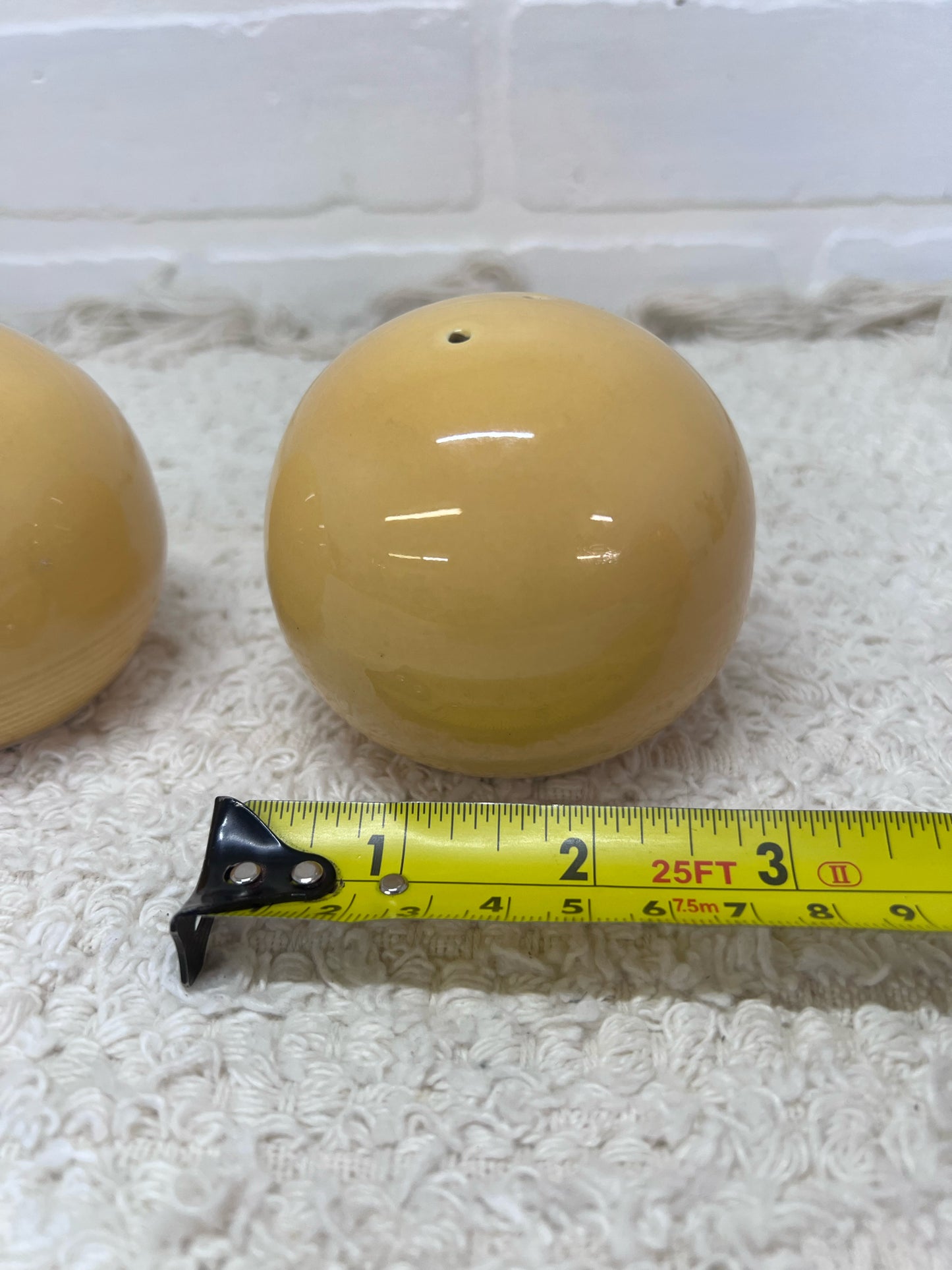 Yellow Ball Salt & Pepper Shaker Set (2) Stamped Japan